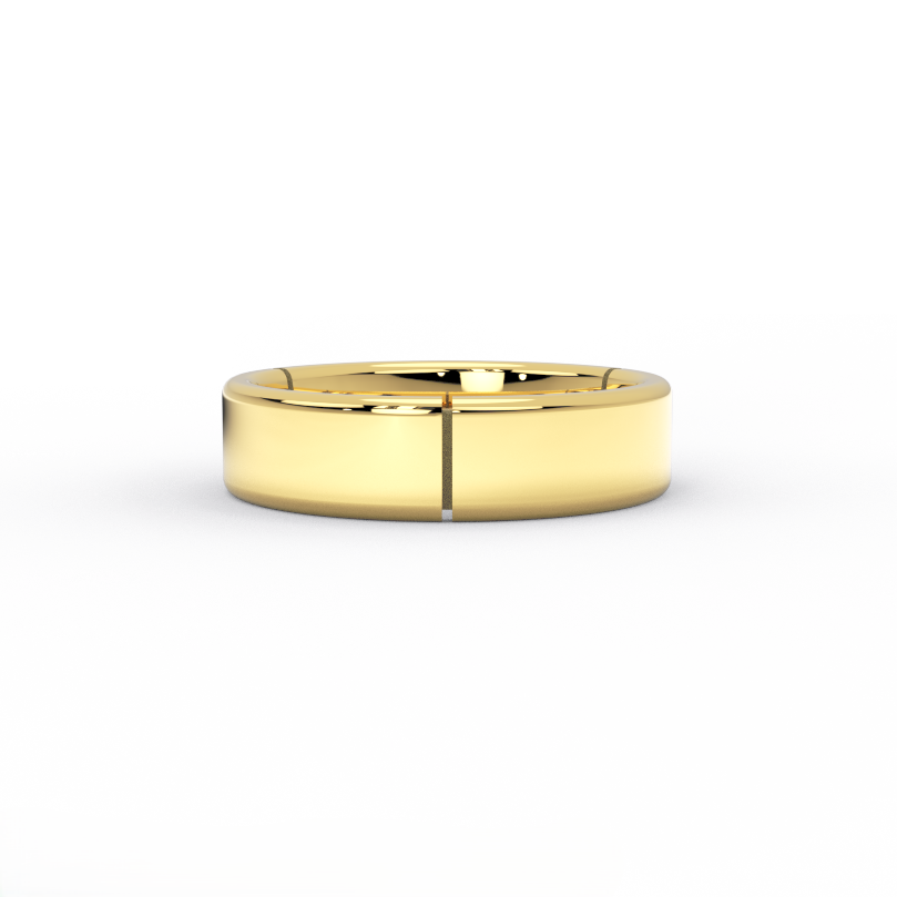 Triborough Segment Wedding Band showing architectural structural divisions in 14K yellow gold
