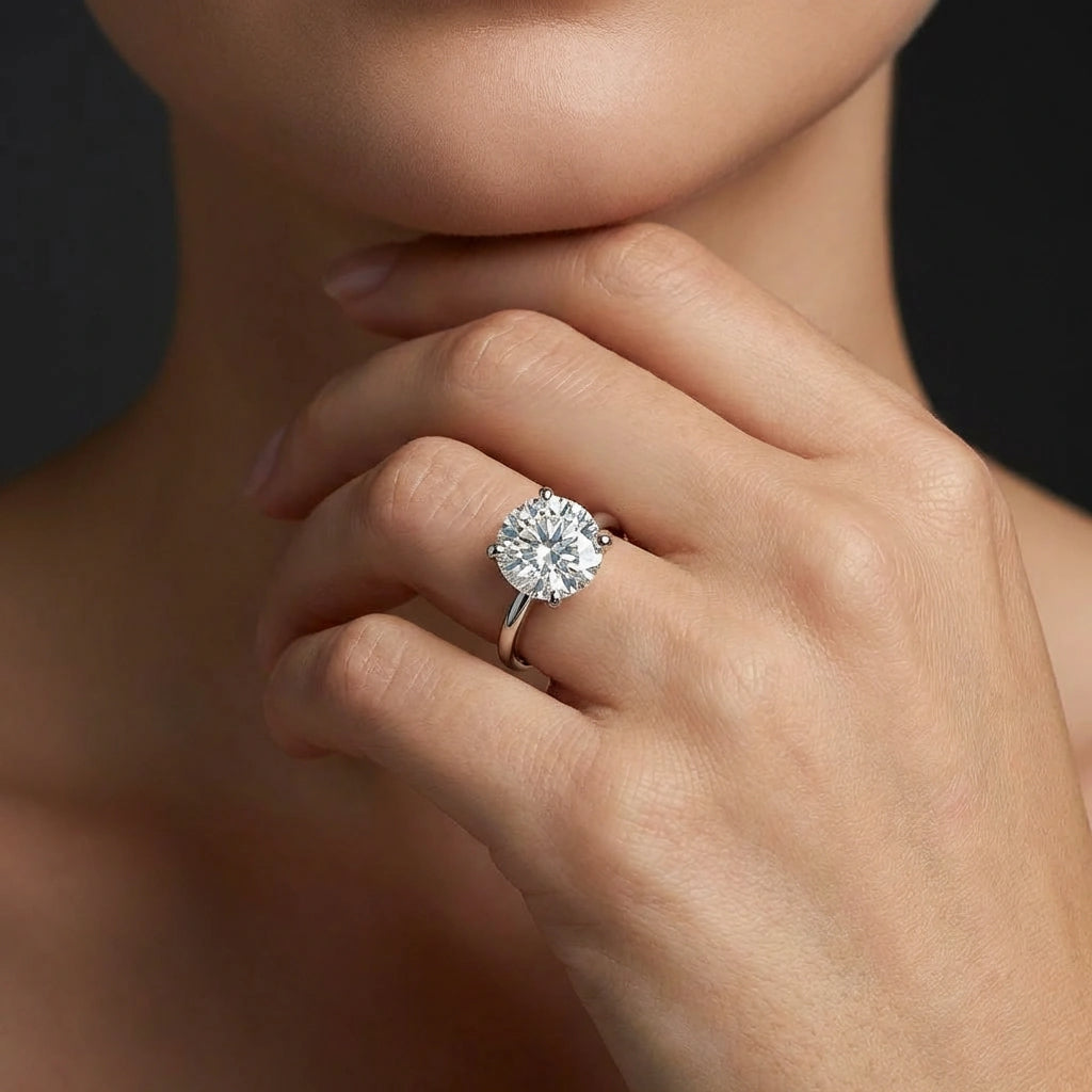 Classic round brilliant diamond engagement ring - timeless elegance and maximum sparkle