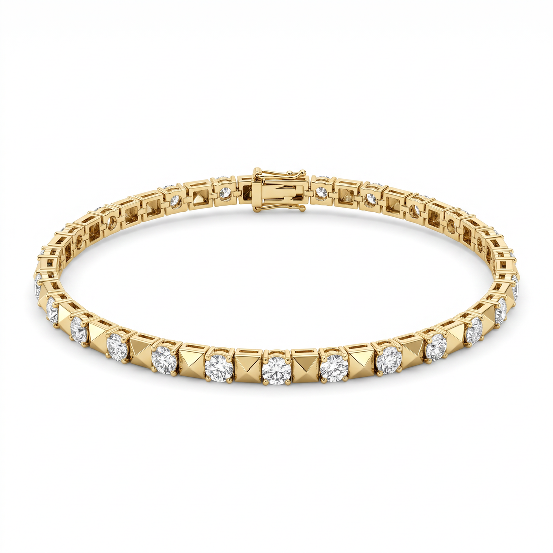 Pyramid tennis bracelet in 14K yellow gold with Lab-Grown Diamonds, November jewelry gift guide