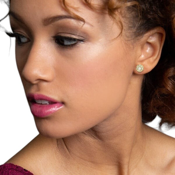 Bold handcrafted gold and diamond earrings for women by Black Pearl of Queens, ethically made in New York with sculptural design and lab-grown diamonds