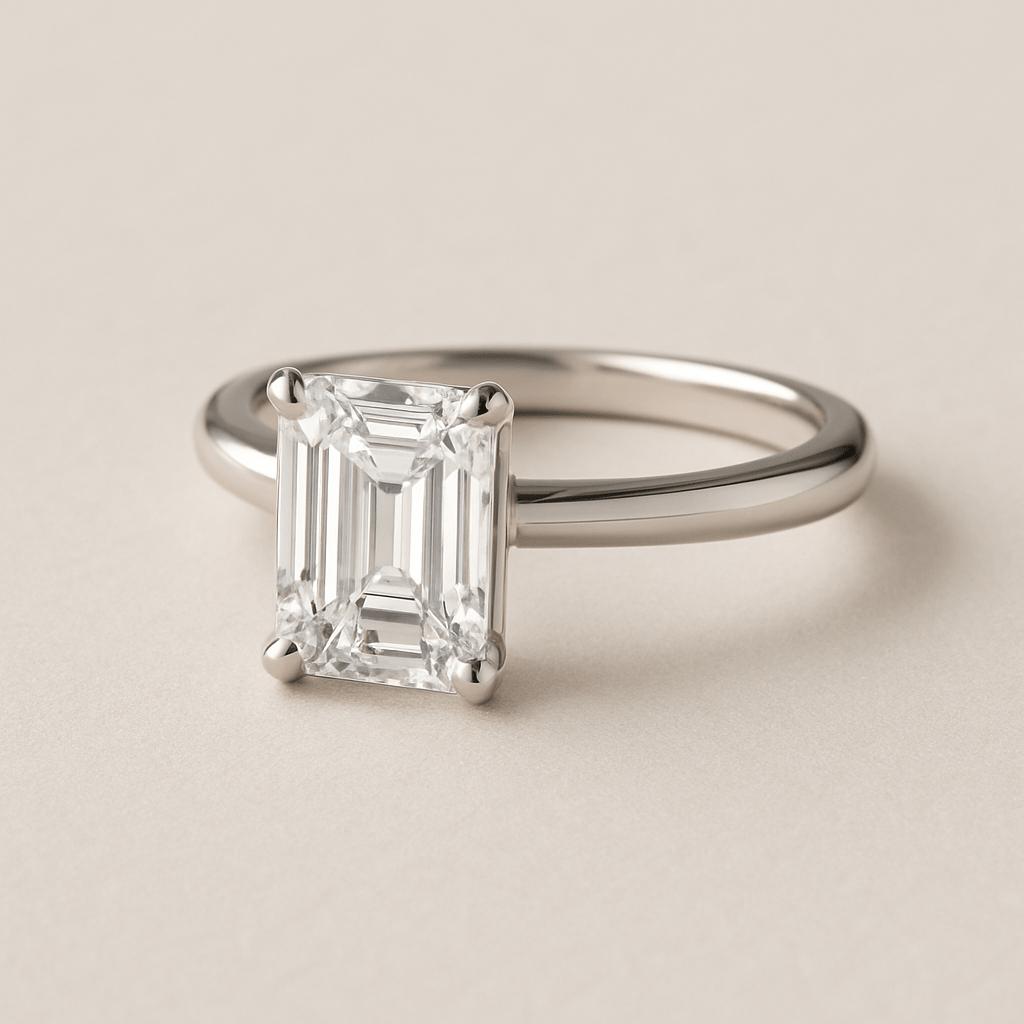 Emerald Cut Engagement Rings - Black Pearl of Queens