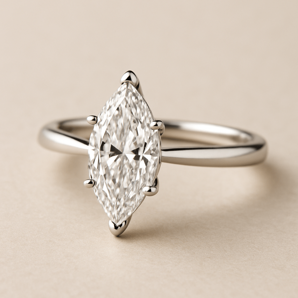 Marquise Engagement Rings - Black Pearl of Queens