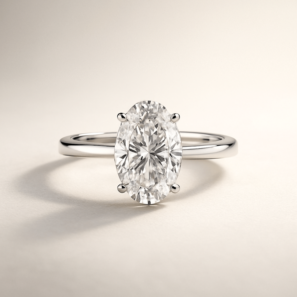 Oval Engagement Rings - Black Pearl of Queens