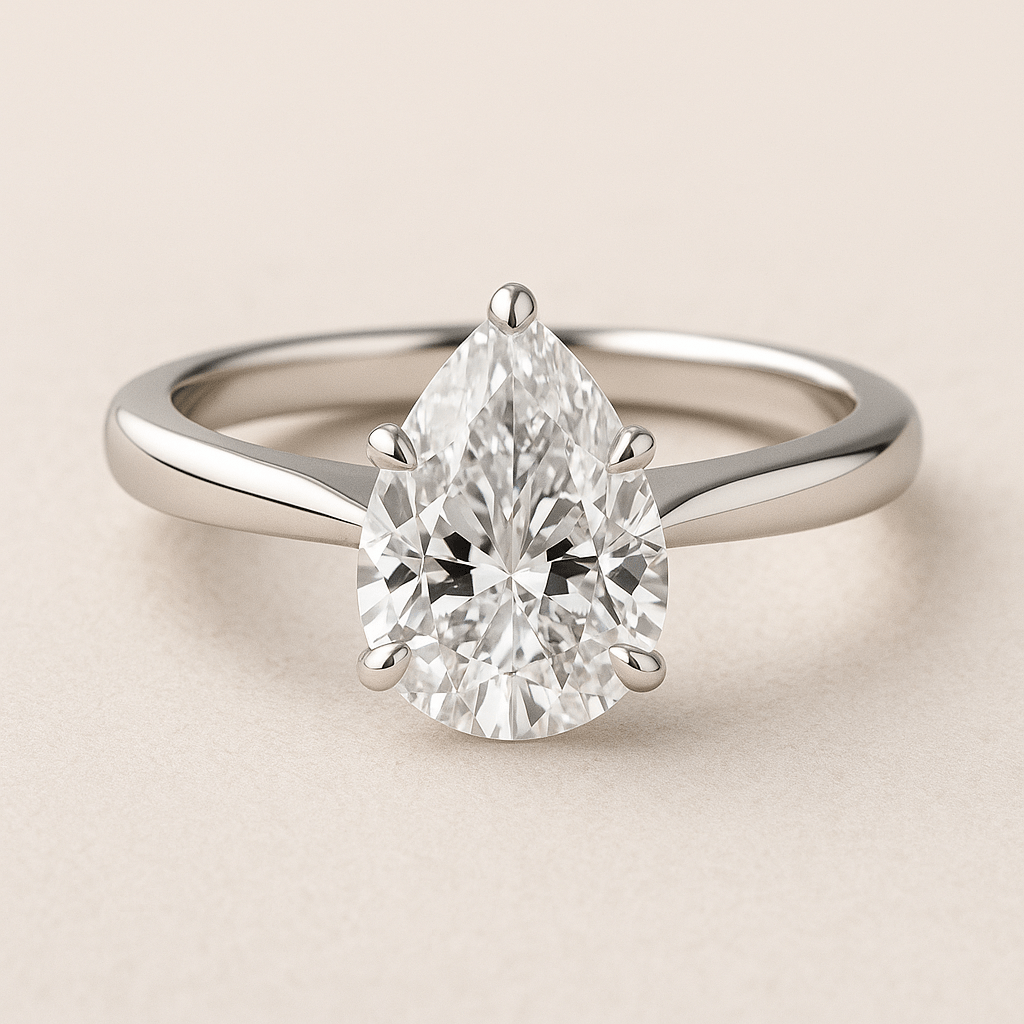 Pear Engagement Rings - Black Pearl of Queens