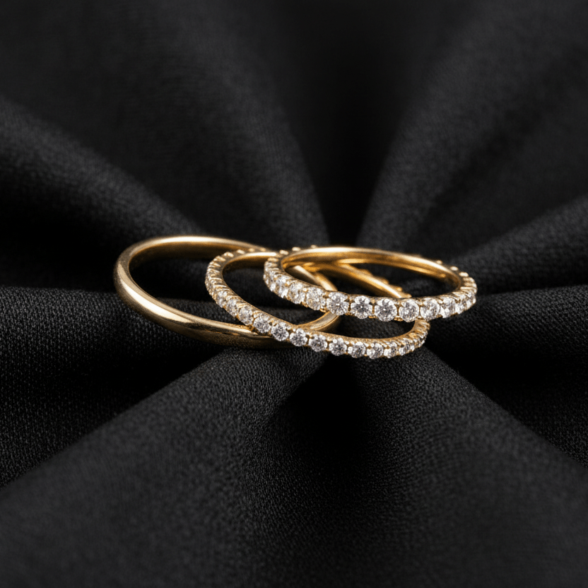 Thin Wedding Bands - Black Pearl of Queens