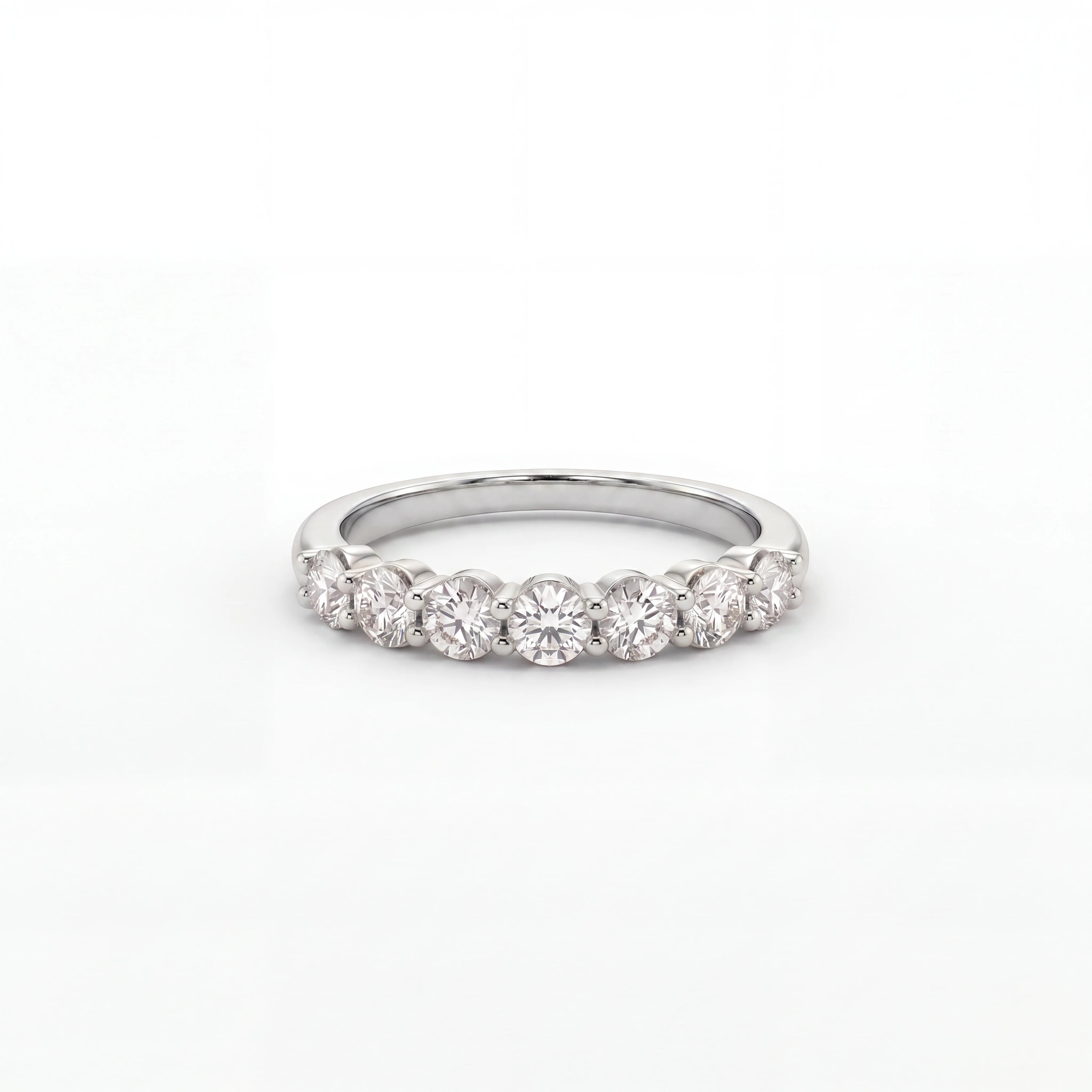 1/3 Eternity Round Lab-Grown Diamond Band in solid 14K white gold, front view