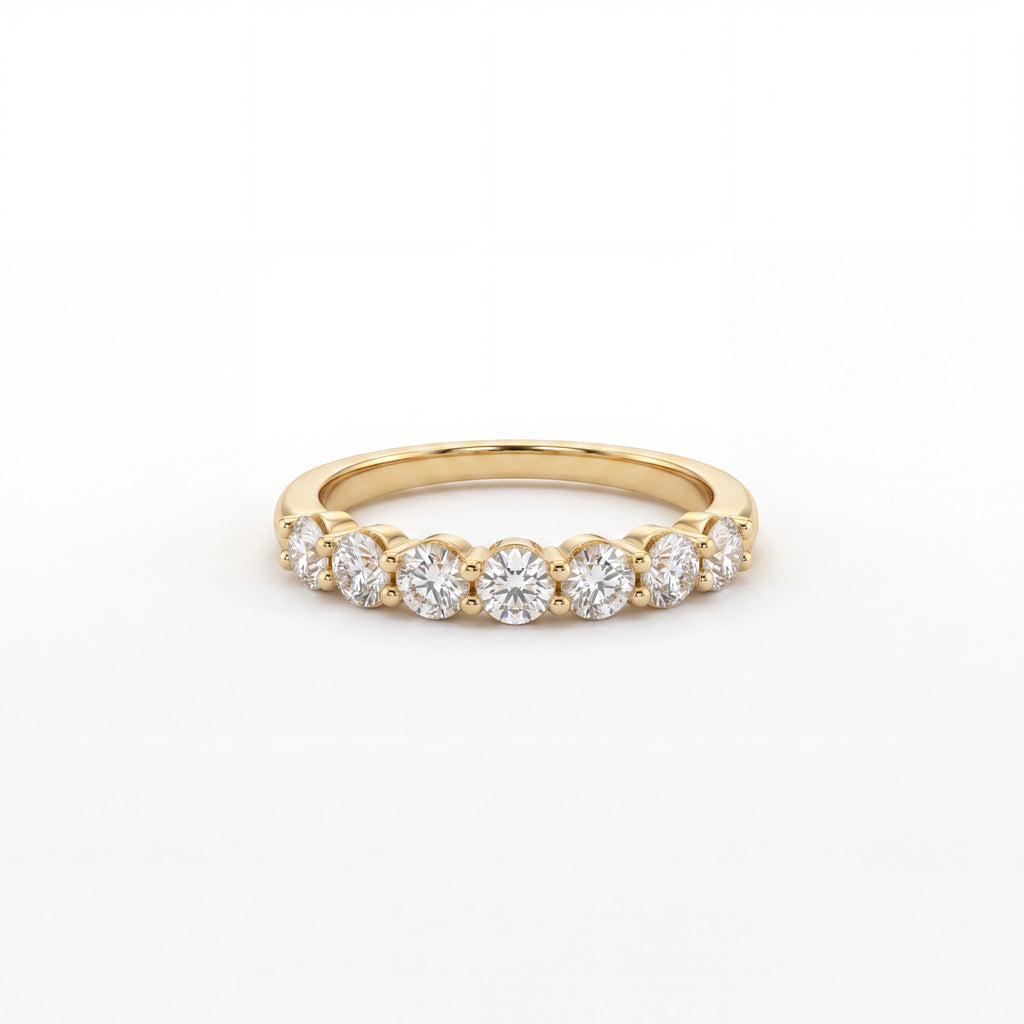 1/3 Eternity Round Lab-Grown Diamond Band in solid 14K yellow gold, front view