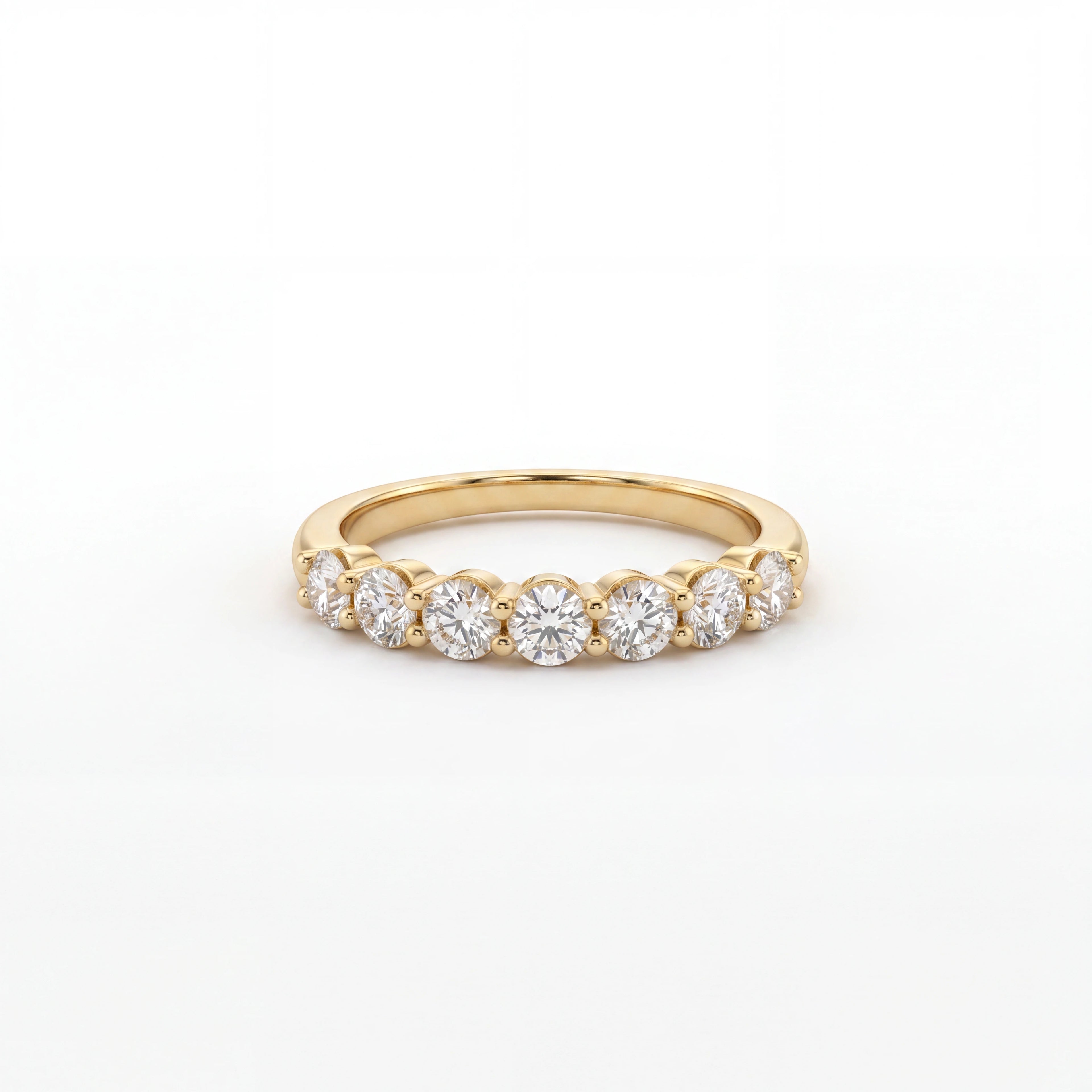 1/3 Eternity Round Lab-Grown Diamond Band in solid 14K yellow gold, front view