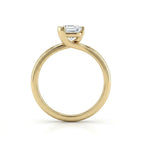 1 Carat Princess Cut Floating Diamond Ring in 14K yellow gold rear gallery view with open architectural setting