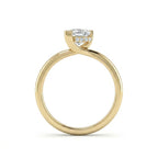 Rear gallery view of 1 Carat Princess Cut Floating Hidden Halo Diamond Ring in 14K yellow gold