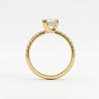 Gallery profile of 1 Carat Princess Cut Pavé Floating Hidden Halo Diamond Ring in 14K yellow gold