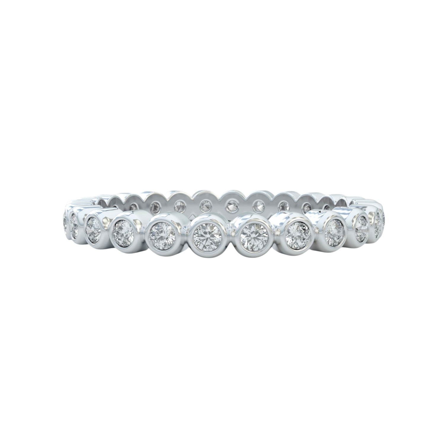 Eternity Wedding ring 1/3ct in white gold, closed up view to show details