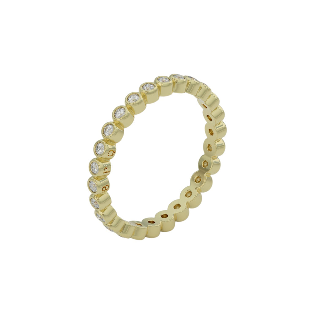 Eternity Wedding ring 1/3ct in yellow gold, Angle view to show details