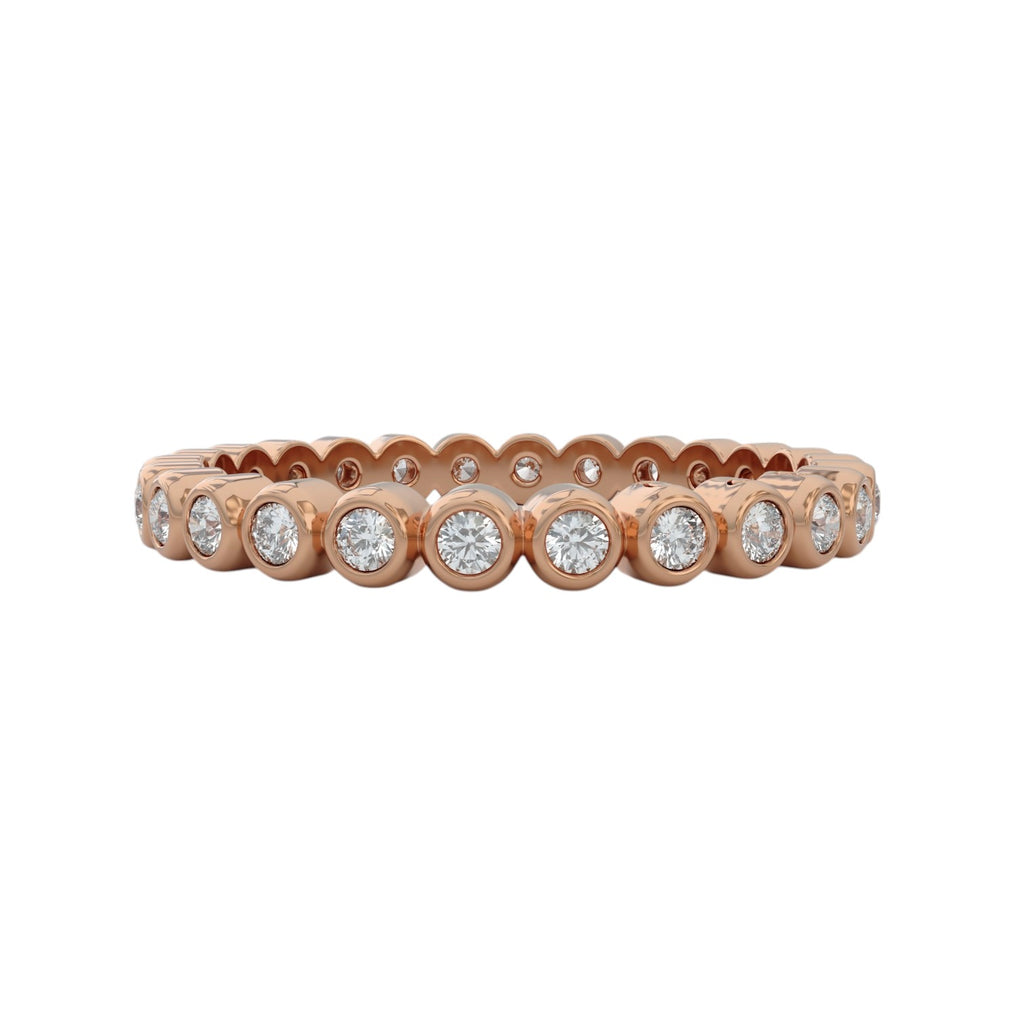 Eternity Wedding ring 1/3ct in rose gold, closed up view to show details