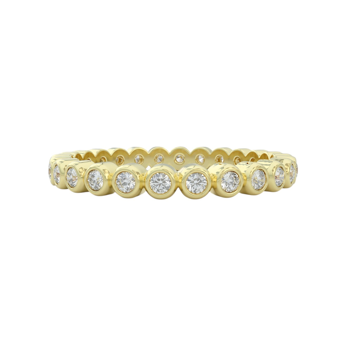 Eternity Wedding ring 1/3ct in yellow gold, closed up view to show details