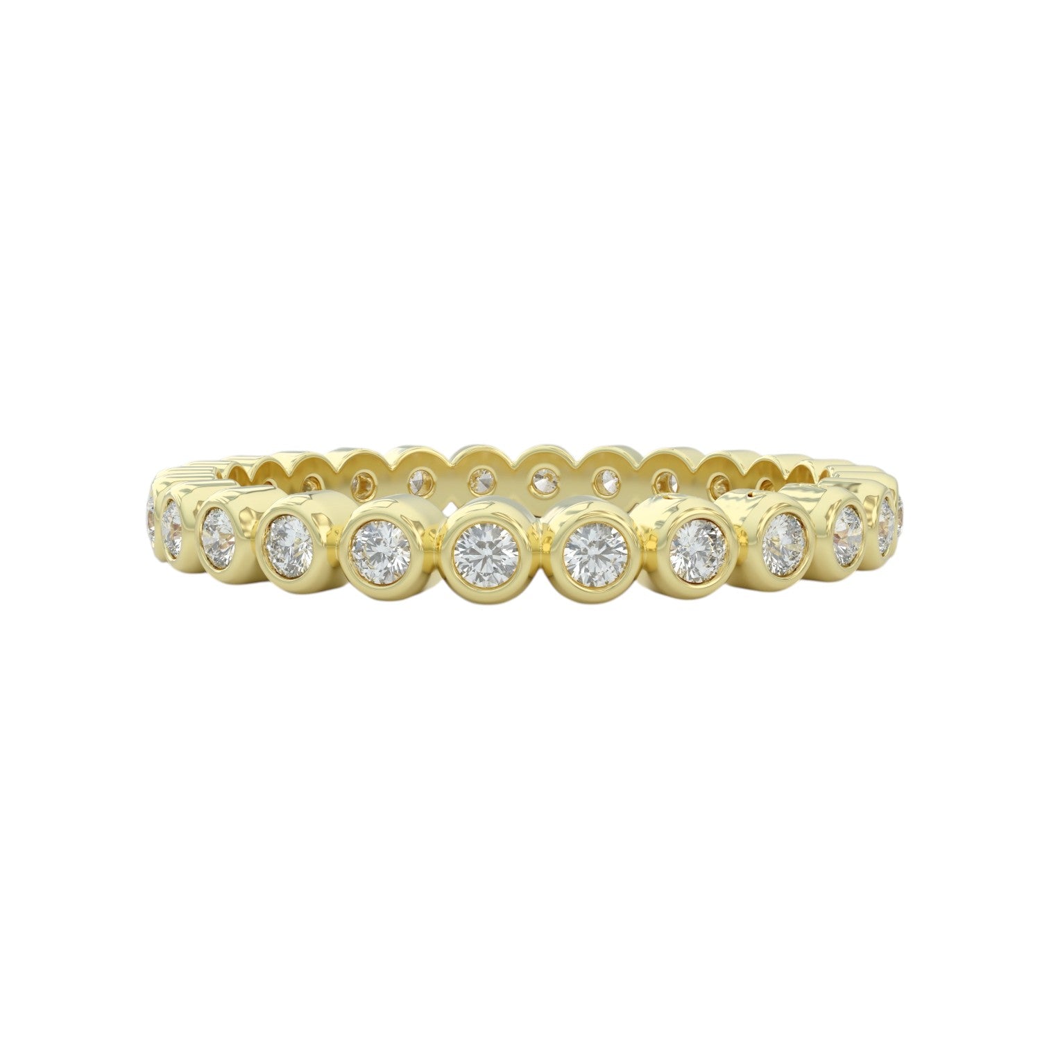 Eternity Wedding ring 1/3ct in yellow gold, closed up view to show details
