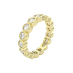 1.75ct yellow gold diamond eternity wedding ring angled view showing details