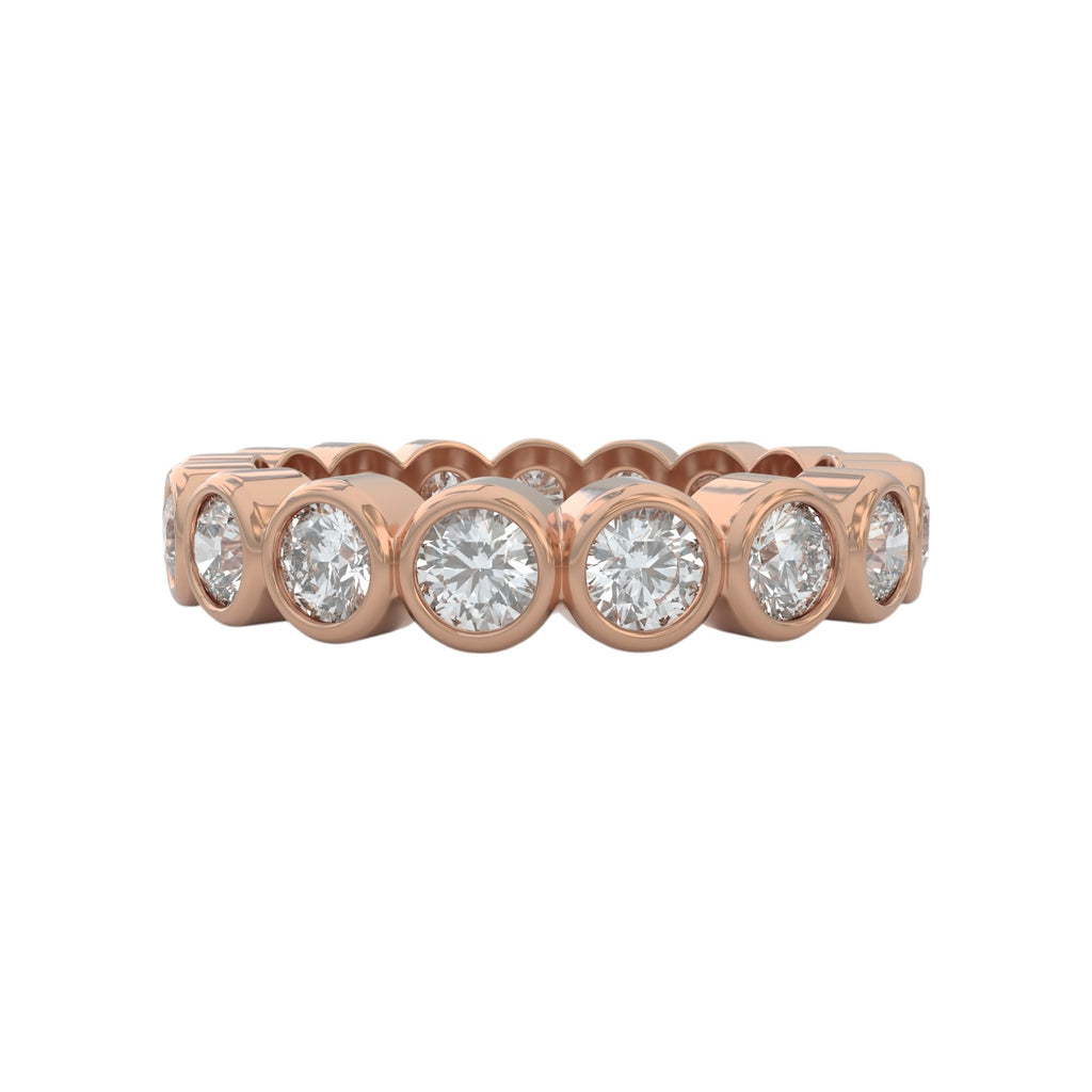 1.75ct rose gold diamond eternity wedding ring closed up view showing details