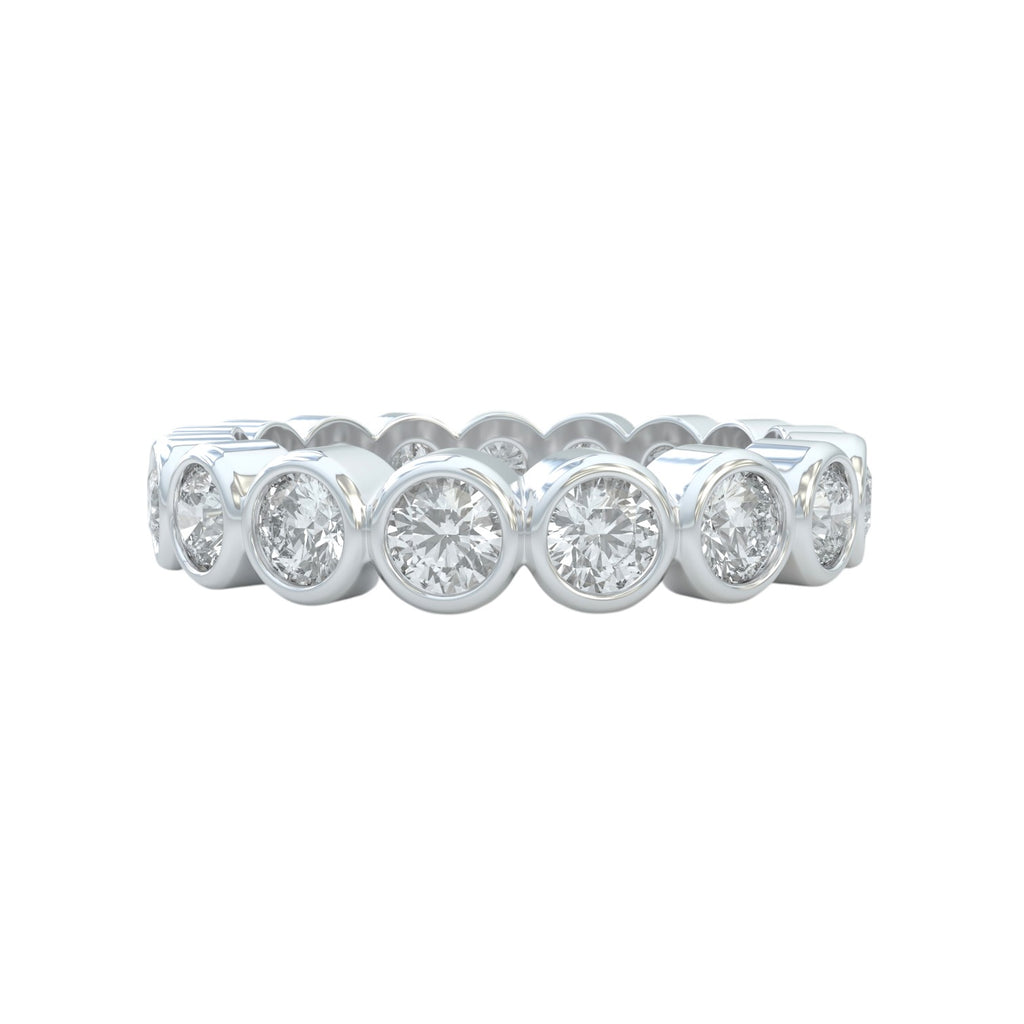 1.75ct white gold diamond eternity wedding ring closed up view showing details