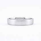 5mm 14K white gold low dome wedding band with brushed finish - side profile view
