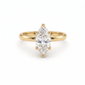 1ct marquise Lab-Grown Diamond solitaire engagement ring in 14K yellow gold, front view with V-prongs capping both points