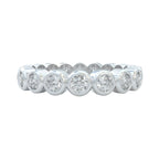 1ct wedding ring, bezel set closed up view for details in 14k white gold
