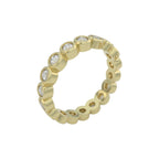 1ct wedding ring, bezel set angled view for details in 14k yellow gold