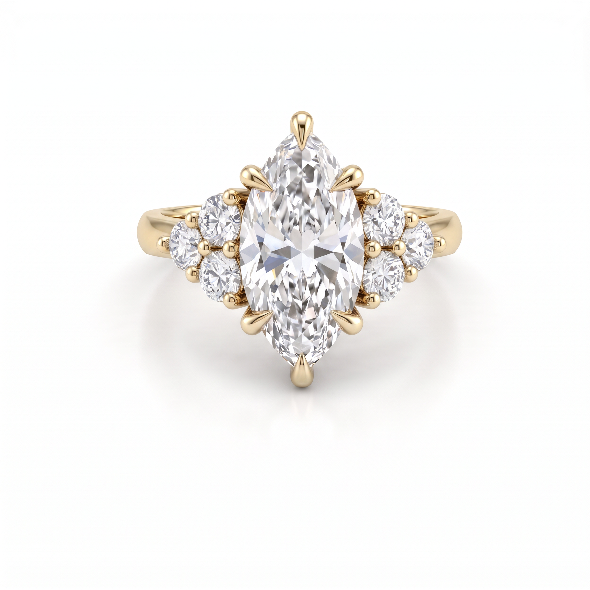 2 Carat Marquise Claw Prong Engagement Ring – 2.48ctw – Black Pearl of ...
