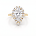 2ct pear cluster halo Lab-Grown Diamond engagement ring in 14K yellow gold