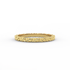 2mm hammered gold wedding band in solid 14K yellow gold – front view