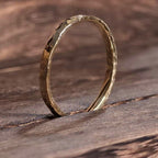 2mm hammered wedding band straight up