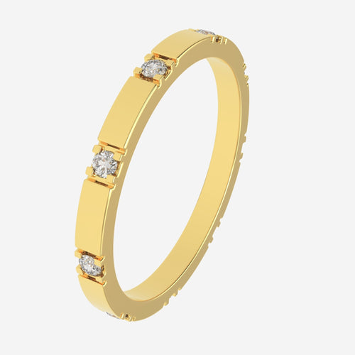 diamond band showing segmented stone layout – angled view