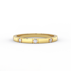 2mm segment diamond band in solid 14K yellow gold – front view