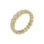 1ct wedding ring, bezel set angled view for details in 14k yellow gold