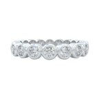 1ct wedding ring, bezel set closed up view for details in 14k white gold