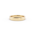 4mm flat polished wedding band in 14K yellow gold, mirror finish front view