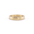 4mm hammered wedding band in 14K yellow gold with satin finish, front view