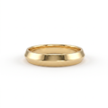 4mm knife-edge wedding band in 14K yellow gold, polished ridge front view