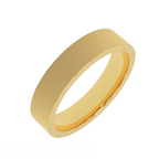 5mm flat satin wedding band in 14k yellow gold - angle view