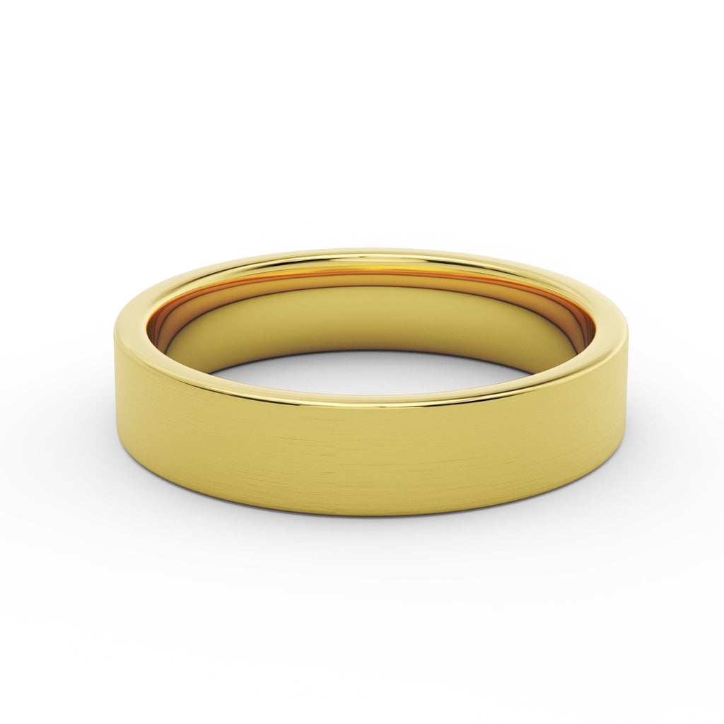 5mm flat satin wedding band in 14k gold