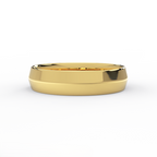 5mm knife‑edge men’s wedding band in solid 14K yellow gold, front view