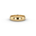 5mm knife-edge wedding band in solid 14K gold, polished central ridge, front view