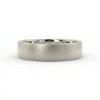 6mm low dome brushed wedding band in white gold with comfort fit interior