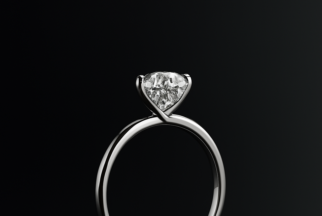 Diamond ring on a black background