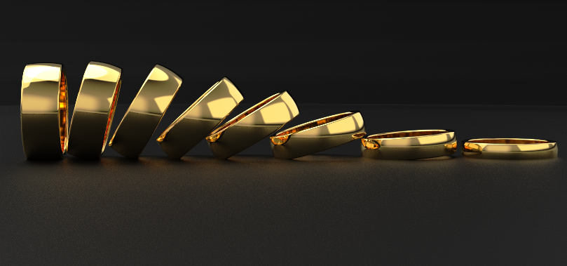 soft edge wedding bands in mm widths - Black Pearl of Queens