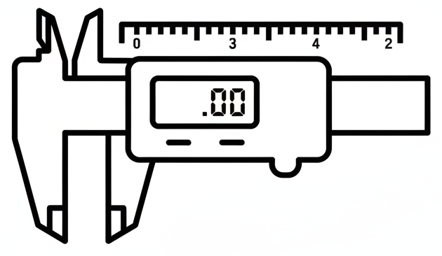 A minimal caliper or ruler (technical accuracy) 330x330px