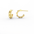 Apex Studded Huggie Earrings in 14K yellow gold with geometric pyramid stud design