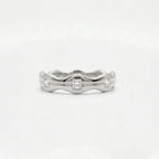 Aurex Wave Princess Diamond Band in 14K white gold - front view showing bright white gold sculptural wave design.