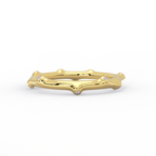 bamboo diamond ring in solid 14K yellow gold – front view