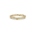 Bamboo gold ring in 14K yellow gold, front view showing raised segmented bamboo profile — Black Pearl of Queens